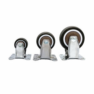 Großhandel TPR Silent <span class=keywords><strong>Caster</strong></span> Doppel bremse 1''1.5''2 "2.5" 3 "Möbel Rad wagen Flat Cardan Wheel - Product Image 3