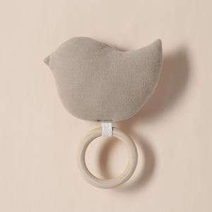 <span class=keywords><strong>Mordedor</strong></span> de madera orgánico para bebé de madera hipoalergénico de color neutro con tela de muselina - Product Image 5