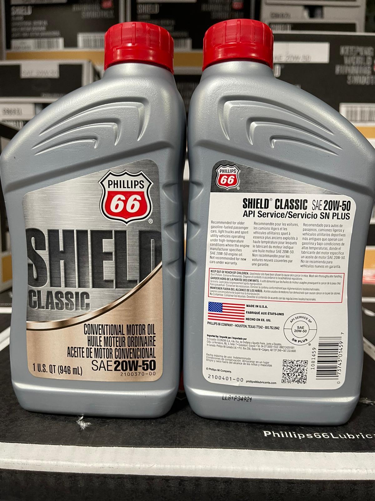 SAE 20W50 New Shield Choice Conventional Motor Oil - Durable