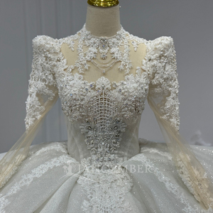 Robe de mariée Xs235 haut de gamme avec dos lacé et découpes, broderie de perles et cristaux, personnalisable, Boda Vestidos Jancember - Product Image 4