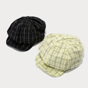 Nouvel Arrivage : Béret à Carreaux Style Mori pour Femme, Chapeau Octogonal Doux à 8 Panneaux, Casquette Gavroche pour Homme - Product Image 2