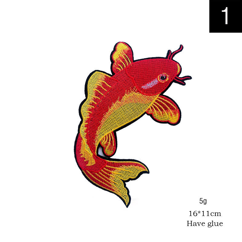 Nuovo stile pesce rosso carpa ricamo patch accessori di