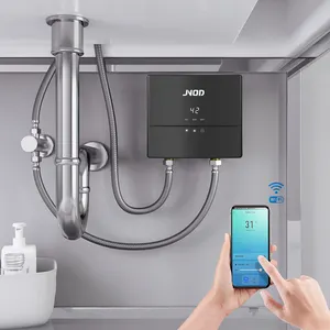 Aquecedor de água elétrico inteligente para banheira, 5500W 220V ELCB Smart Wifi, pia de cozinha, água quente infinita, chuveiro elétrico instantâneo sem tanque