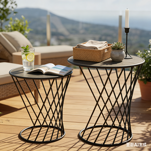 Table d'appoint moderne imbriquée avec socle <span class=keywords><strong>en</strong></span> métal durable <span class=keywords><strong>en</strong></span> <span class=keywords><strong>bois</strong></span> naturel pour le salon Table de chevet pour chambre à coucher - Product Image 2