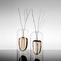 Diffuseur de parfum en verre à double paroi transparent personnalisé, huile essentielle d'aromathérapie, bâtonnets d'encens, pot en verre avec fruit étoilé à l'intérieur