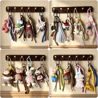 Porte-clés pendentif ours en peluche super mignon en tissu rembourré de coton, fait main, pour sac, décoration étudiante