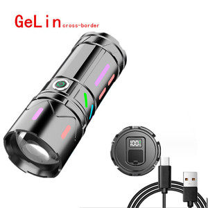 ไฟฉายเลเซอร์สีขาว LED แบบชาร์จไฟได้ ซูมได้ อลูมิเนียมอัลลอยด์สำหรับใช้งานกลางแจ้ง กำลังสูง แสงสว่างจ้า - Product Image 2