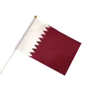 In Voorraad Gratis Monster Qatar Vlaggen Custom Nationale 2024 Aziatische Beker Dubbele Lijn Zijde Nationale Japan Vlag Voor Hand Vlaggen Met Paal