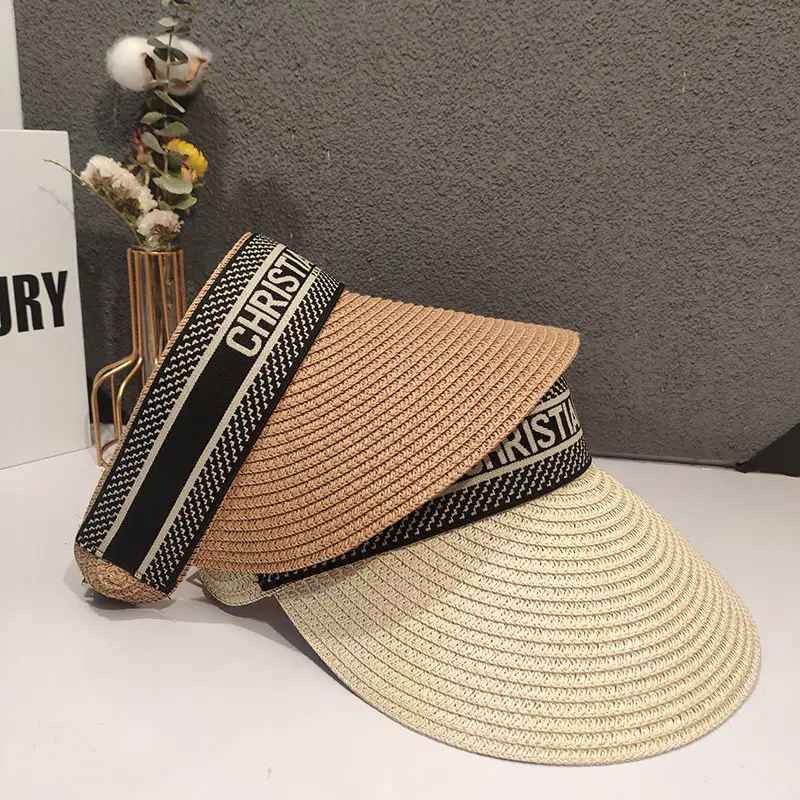 Luxury Catalogue Eco Friendly Straw Hats Bags Woven Hat Sun Visor Fashion Beach Visor Cap Designer Hat Famous Brand