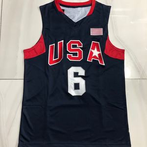 批发廉价梦之队6号詹姆斯篮球运动衫大尺寸透气网眼涤纶快干印花工艺 - Product Image 1