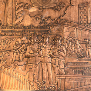 Mural de Pared en Relieve de Fibra de Vidrio, Diseño Rectangular Tradicional para Espacios Públicos - Product Image 2