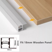 Profilé LED en aluminium pour éclairage haut et bas, canal pour bande LED encastrée, compatible avec panneau en bois de 18 mm, éclairage pour armoire, meuble, placard