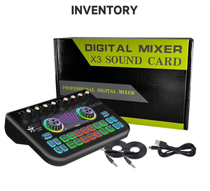 Mezclador <span class=keywords><strong>de</strong></span> Audio USB X3, <span class=keywords><strong>Tarjeta</strong></span> <span class=keywords><strong>de</strong></span> <span class=keywords><strong>Sonido</strong></span> para Transmisión en Vivo, Equipo <span class=keywords><strong>de</strong></span> Podcast 4 en 1, Pantalla LED para Reducción <span class=keywords><strong>de</strong></span> Ruido, Karaoke y Juegos - Product Image 2