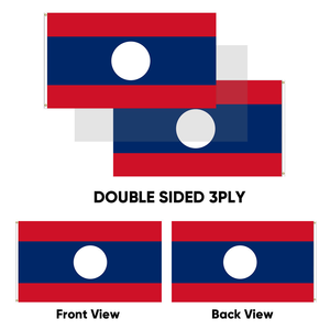 Venta al por mayor, envío rápido, logotipo personalizado, 100% banderas de poliéster, 3x5 pies, República Democrática Popular Lao, <span class=keywords><strong>Laos</strong></span>, <span class=keywords><strong>Bandera</strong></span> de todos los países - Product Image 4