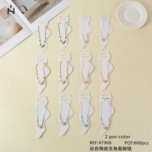 Cavigliera in Ceramica Colorata a Forma di Stella a Cinque Punte, 2 Pezzi per Colore, Gioielli alla Moda per Donne - Product Image 2