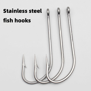 50PCS Stainless Steel Fishing Hooks O'Shaughnessy Forged Long 50PCS Stainless Steel Fishing Hooks O'Shaughnessy Forged Long