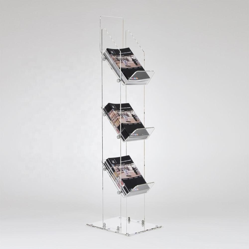 Stand acryl magazin halter Plexiglas Handel Zeigen Display Rack Acryl Broschüre Katalog Zeitung Display Stand