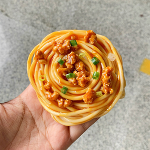 Pasta de trigo duro con forma de espagueti, salsa boloñesa, aceite artificial para freír, decoración de plástico, juguetes de cocina. - Product Image 2