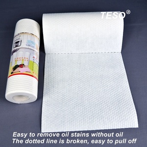 Rouleau de chiffons de cuisine écologiques en pulpe de bois PP organique non tissé, lavables, pour la maison et la voiture, marque <span class=keywords><strong>TESO</strong></span> - Product Image 2