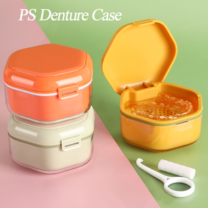 SUNSHING Dental Retainer Case with <b>Mirror</b> Magnetic Denture Box Orthodontic Mouth Guard Case False Teeth Storage Container - Product Image 3