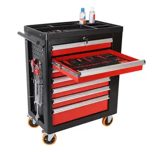 Auto Repair 7 Drawer Tool Box Cart Workbench Workshop Roller Cabinet Garage Rolling Tool Trolley Tool Chest