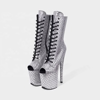 Chaussures de danse aérienne et pole dance professionnelles haut de gamme personnalisées à plateforme, avec grip, embout en acier, fermeture éclair, à pois, fines, pour l'été