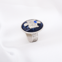 Bague en cristal de saphir Fashion Vampire Diary, nouvelle bague rétro punk en émail bleu pour femmes et hommes, accessoires de bijoux tendance