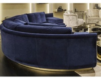Italienisches Beliebtes Wohnzimmer-Sofa Halbrund Halbkreisförmig Modular Mond-Samt Modernes Halbrundes Sofa