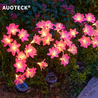 Lampe solaire de jardin d'extérieur étanche IP65 LED camélia de petite taille Corps en caoutchouc Panneau solaire alimenté pour pelouse 360 Angle de faisceau Dimmable
