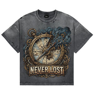 T-shirts pour hommes vintage, effet délavé, style punk, graphiques, respirants, en coton, streetwear, de haute qualité, pour la vente en gros - Product Image 1