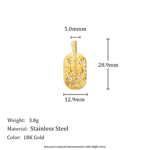 Set di ciondoli d'oro segno zodiacale Dreamidea | Ciondoli incisi ispirati all'<span class=keywords><strong>astrologia</strong></span> per gioielli personalizzati - Product Image 6