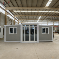 Villa préfabriquée de luxe à 2 chambres, prête à l'emploi, en acier léger, pliable, conteneur de bureau, bâtiment portable, maison extensible