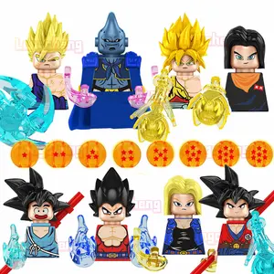 KF6195 Hot Famous Japanese Anime Son Gohan Majin Buu Son Goku Android 17 Vegeta IV DBZ Mini Building Block Figures Collect Toy