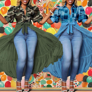 Camiseta de Verano para Mujer, Talla Grande, Camuflaje, Malla Transpirable, Ecológica, Elegante, Sencilla, Informal, Superventas - Product Image 2