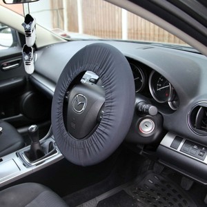 Funda para Volante de Tela Oxford Universal Negra de un Solo Color Protector para Auto - Product Image 2