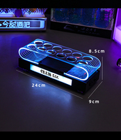 Présentoir Lumineux en Acrylique pour 12/24 Verres, Plateau de Service Rechargeable à LED pour Verres à Shot VIP, Support de Présentation pour Service de Cocktails