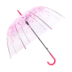 <span class=keywords><strong>Parapluie</strong></span> transparent à long manche avec des fleurs de cerisier roses de style japonais, <span class=keywords><strong>parapluie</strong></span> à bulles transparent pour filles et femmes - Product Image 6