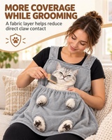 Tablier de toilettage pour animaux USMILEPET avec ouvertures pour les pattes, idéal pour le toilettage et la coupe des ongles des chats