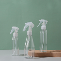Bouteille en plastique transparente PET recyclé pas chère de 100 ml, 150 ml, 200 ml, 3 oz, 6 oz, avec pulvérisateur à gâchette diamanté, personnalisable