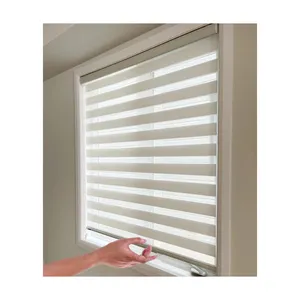 Customized Cordless Zebra Blinds for Window Spring System Blinds and Curtains Shading Cordless Blinds