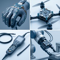 Capteur de robot Lierxin LEX-ROBOT-RFX, PCB rigide-flexible multicouche personnalisé, haute température de cuisson (Tg) FR4/Polyimide, intégration tactile, force, IMU, vision