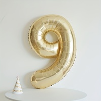 Vente en gros 40 pouces grand ballon de modélisation numérique en or blanc Film aluminium 0-9 décoration photo extérieure pour fête d'anniversaire