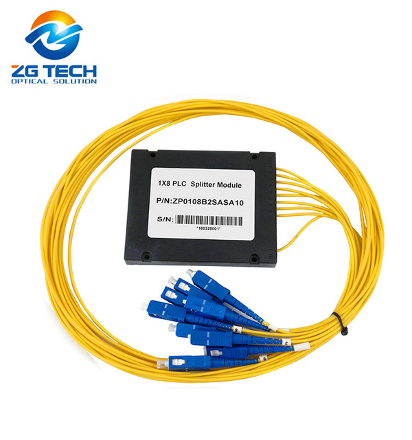 ABS PLC Splitter Box Type Singlemode Fiber Optic with SC/LC/FC/ST/APC/UPC Connector 1x4 Split Ratio 50/50 FTTX ZG Tech