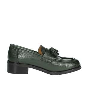 Mocasines Veni Donna de cuero verde Verdone, zapatos planos para mujer - Product Image 4