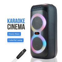 Haut-parleur Karaoké Portable Sans Fil ZQS42117 pour Enfants, Machine à Chanter avec Lumière RGB, Rechargeable par USB, Cadeau Idéal pour Fêtes à Domicile, Mini Lecteur de Musique