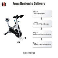 Vélo de spinning d'intérieur avec réglage avant-arrière du siège, guidon ergonomique, système de pédales, roulettes de mobilité, usage commercial, magnétique