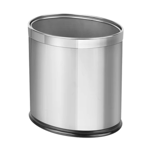 Poubelle de rangement debout en acier inoxydable <span class=keywords><strong>monocouche</strong></span>/bicouche de 12 L, surface <span class=keywords><strong>satin</strong></span>ée, poubelle écologique pour bureau, hôtel - Product Image 6