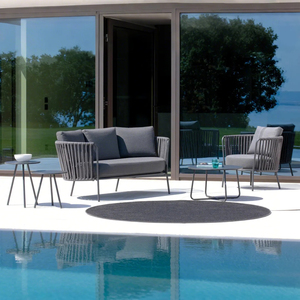 Offre Spéciale : Ensemble de Canapés de Jardin en Aluminium avec Coussins Imperméables – Idéal pour Salon, Terrasse et Bord de Piscine – Canapé d'Extérieur en Corde - Product Image 2