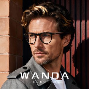 Wanda <b>Round</b> Full Rim Eyeglasses <b>Frames</b> F32204 Lightweight Anti Uv For Men Vision Correction - Product Image 1