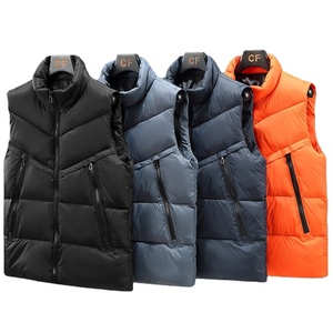 Doudoune sans manches personnalisée effet duvet pour homme, collection hiver 2025, vestes matelassées d'extérieur, gilet unisexe grande taille zippé, vente en gros - Product Image 5